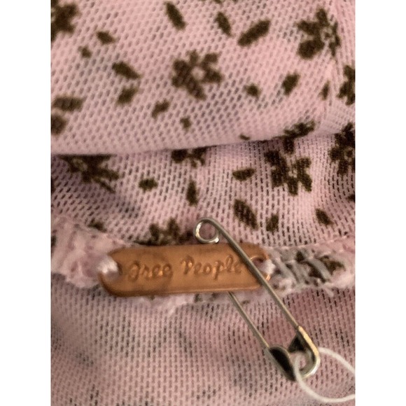 Free People Women’s Lavender Combo Color 3/4 Sleeve Gathered Tee Sample New XS - Picture 5 of 10